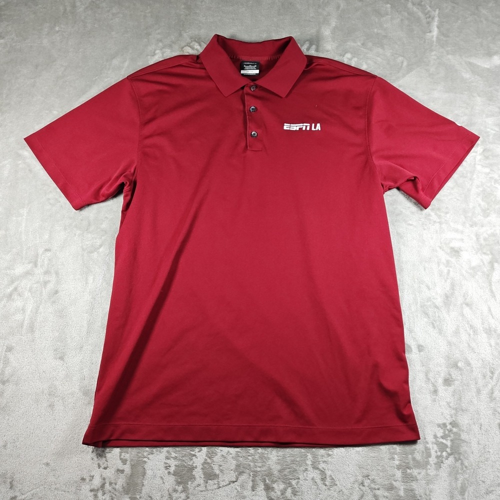 ESPN LA Shirt Mens XL Red Nike Golf Performance Embroidered Sports Dri Fit